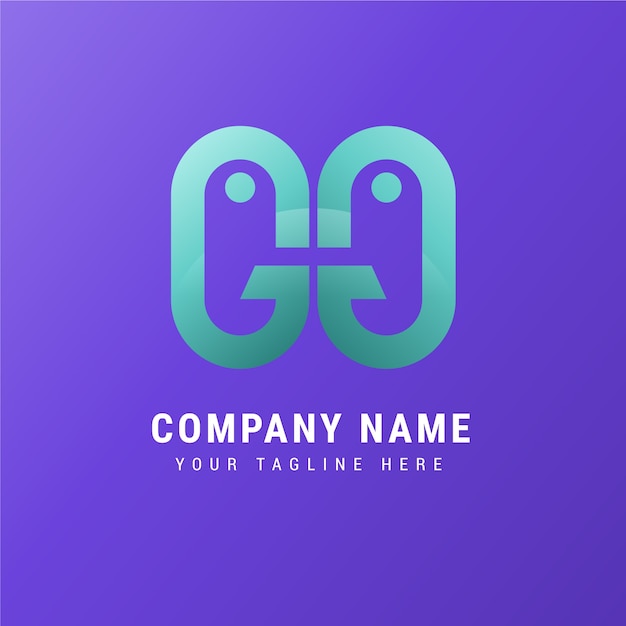 Gradient gg logo template