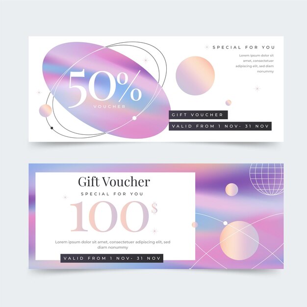 Gradient gift voucher banners template