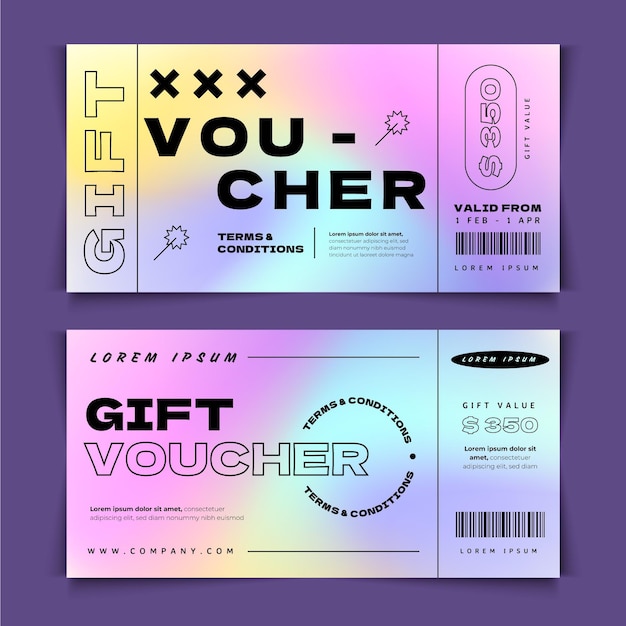 Gradient gift voucher banners