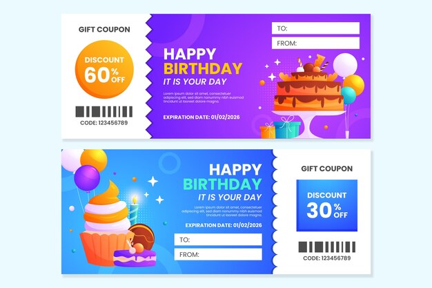 Gradient  gift voucher design