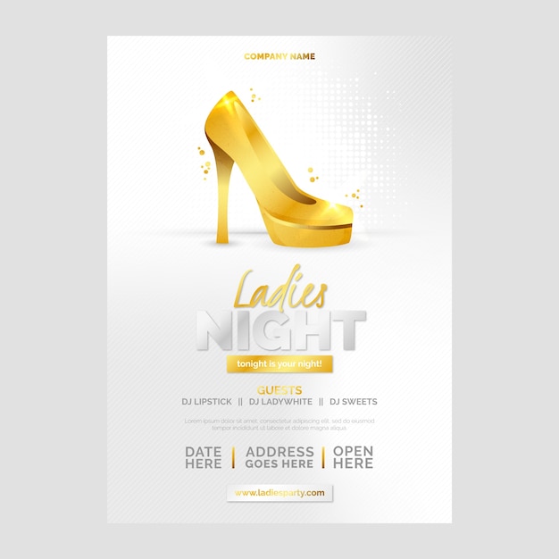 Free Vector gradient girls night golden poster