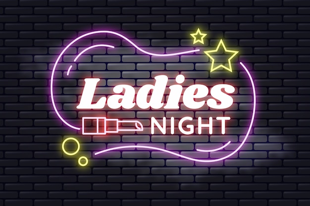 Gradient girls night neon illustration