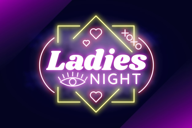 Gradient girls night neon light illustrated