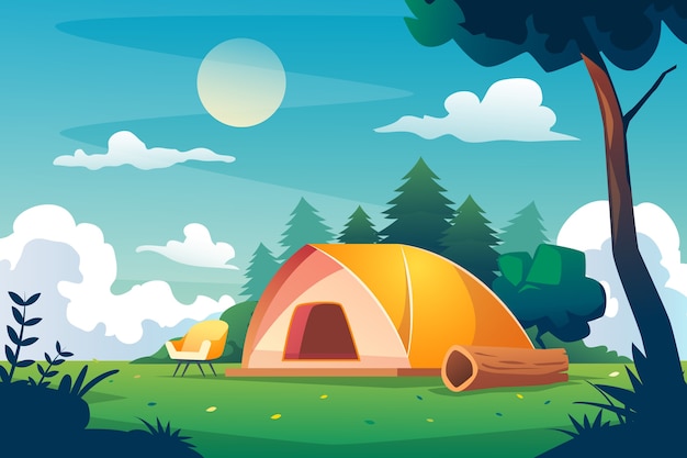 Gradient glamping illustration