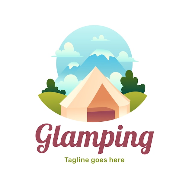 Gradient glamping logo template