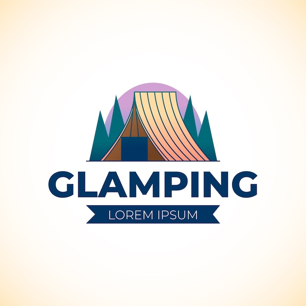 Free Vector gradient glamping logo template