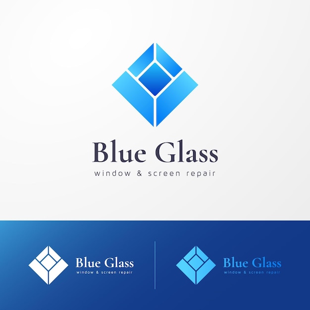 Gradient glass logo template set