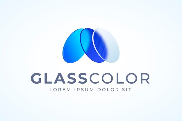 Free Vector gradient glass logo template