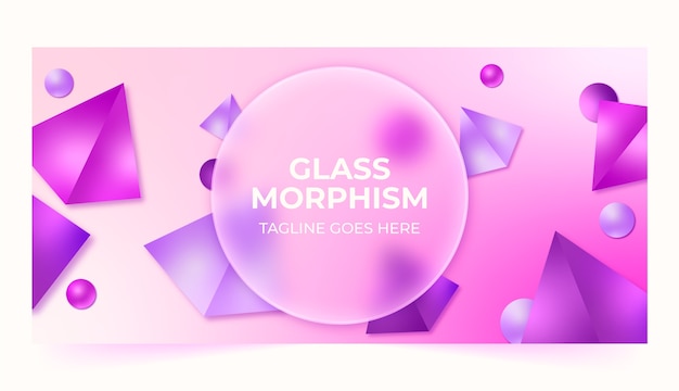 Gradient glassmorphism horizontal banner