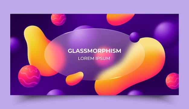 Free Vector gradient glassmorphism horizontal banner