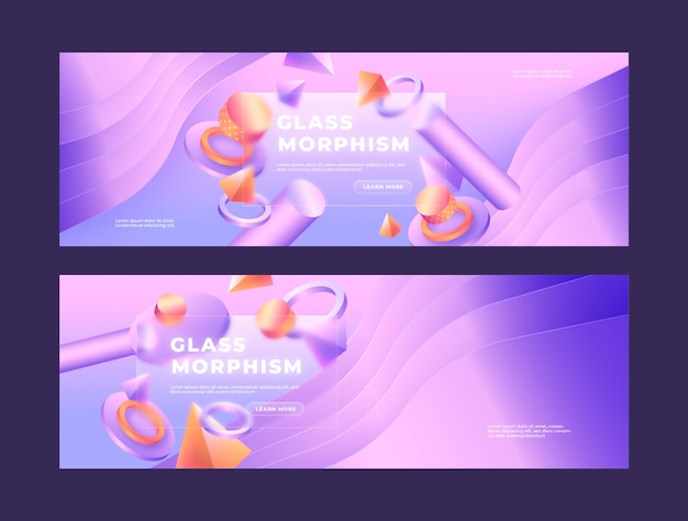 Free Vector gradient glassmorphism horizontal banner