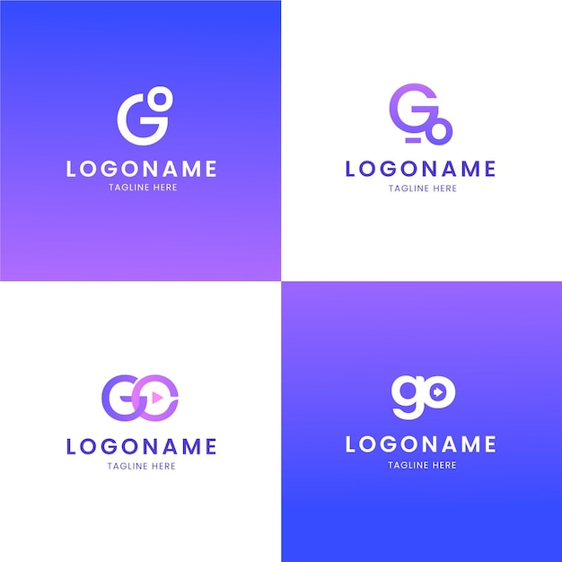 Gradient go logo template set