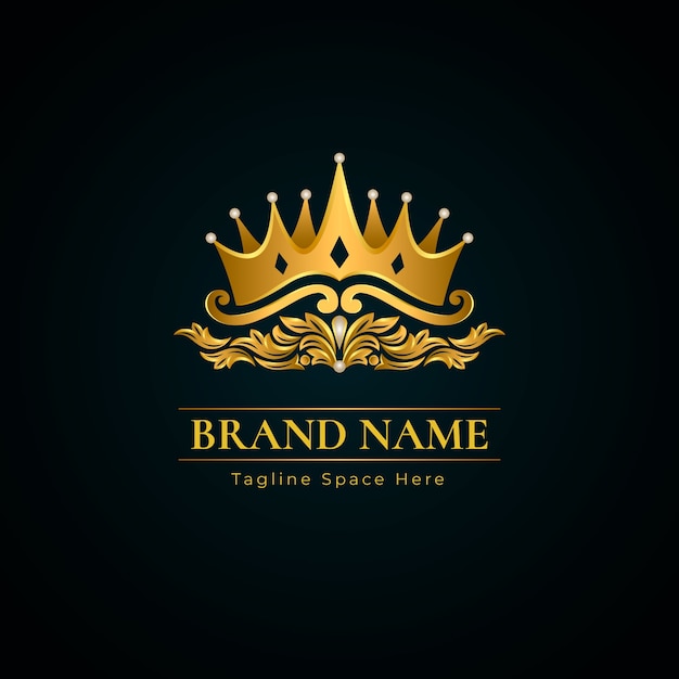 Free Vector gradient gold crown logo template