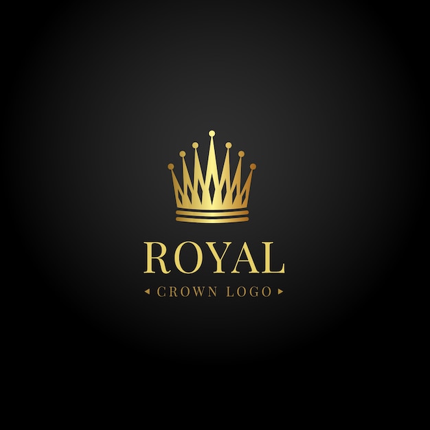 Free Vector gradient gold crown logo template