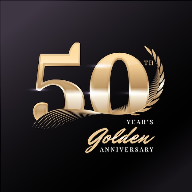 Gradient golden anniversary logo