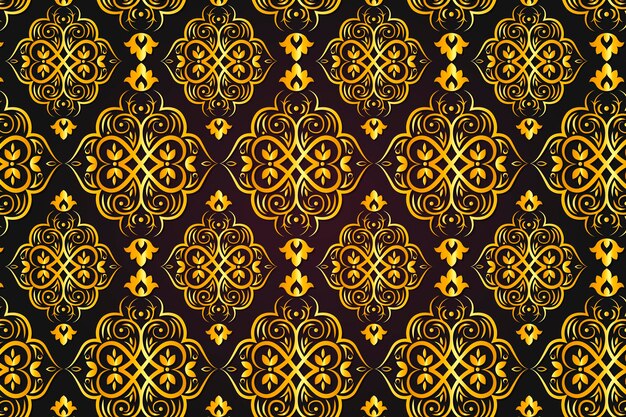 Gradient golden arabic pattern