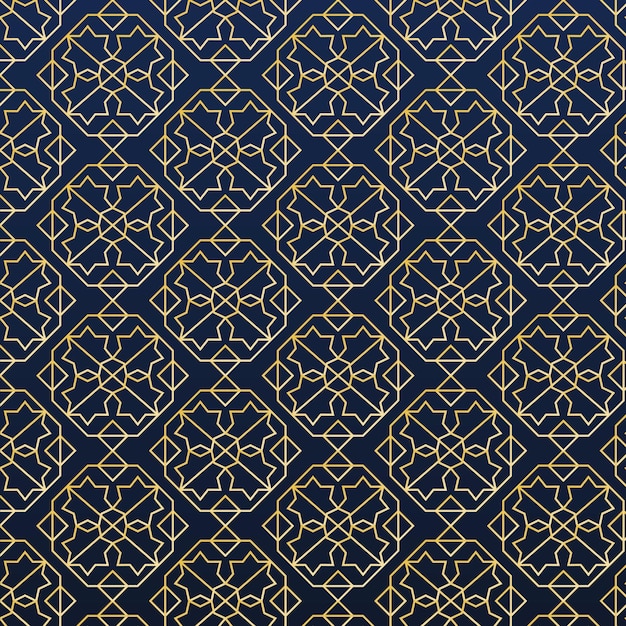 Gradient golden arabic pattern