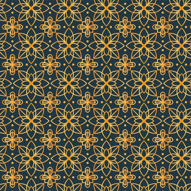 Gradient golden arabic pattern