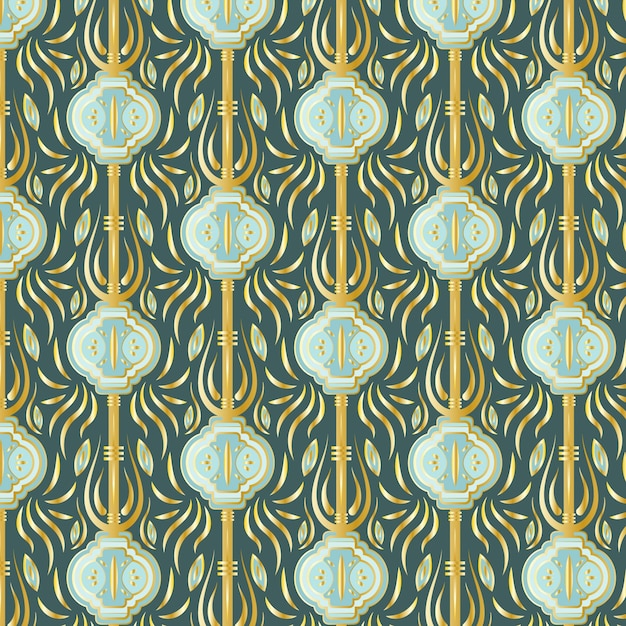 Gradient golden arabic pattern