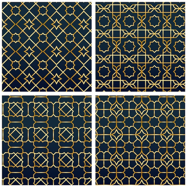 Gradient golden arabic pattern