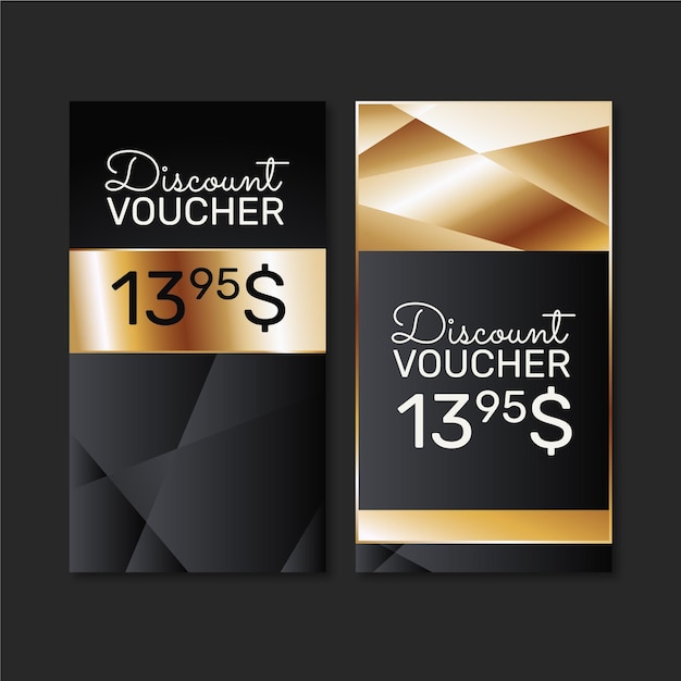 Gradient golden gift voucher banners