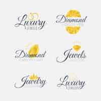 Free vector gradient golden jewelry logo collection