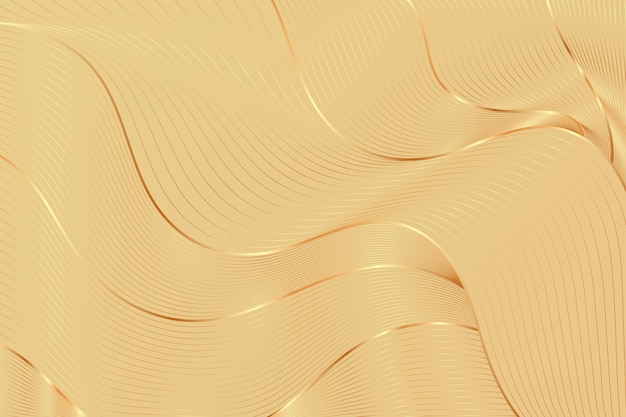 Free Vector gradient golden linear background with abstract beige waves