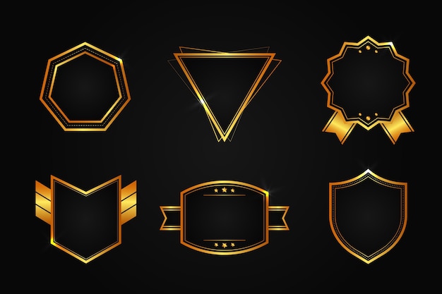 Gradient golden luxury badges collection