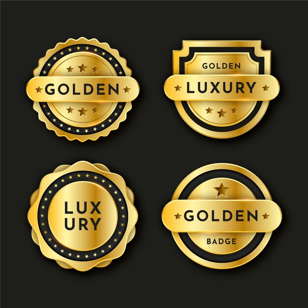 Gradient golden luxury badges collection