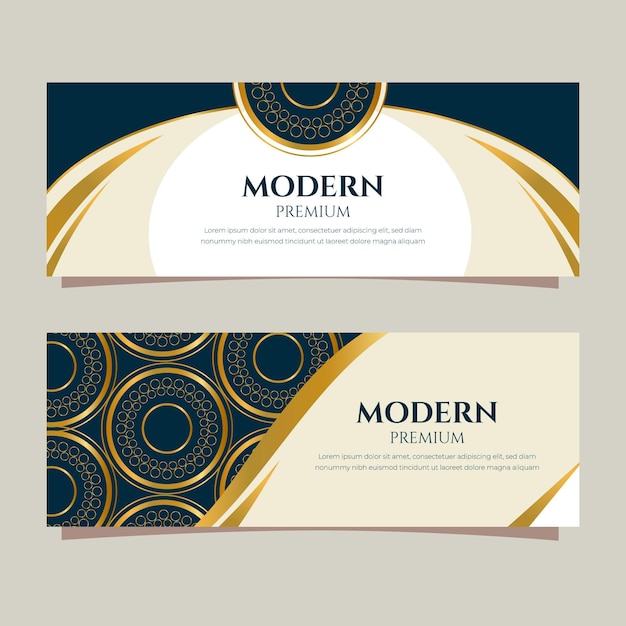 Gradient golden luxury banners template