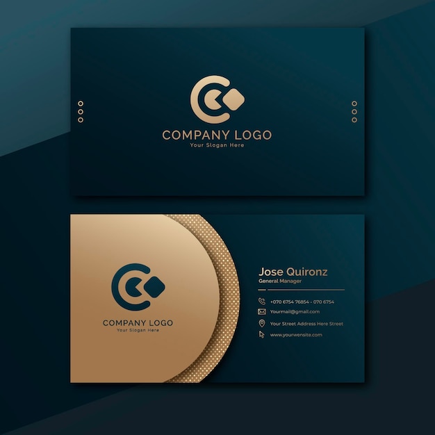 Gradient golden luxury business card template