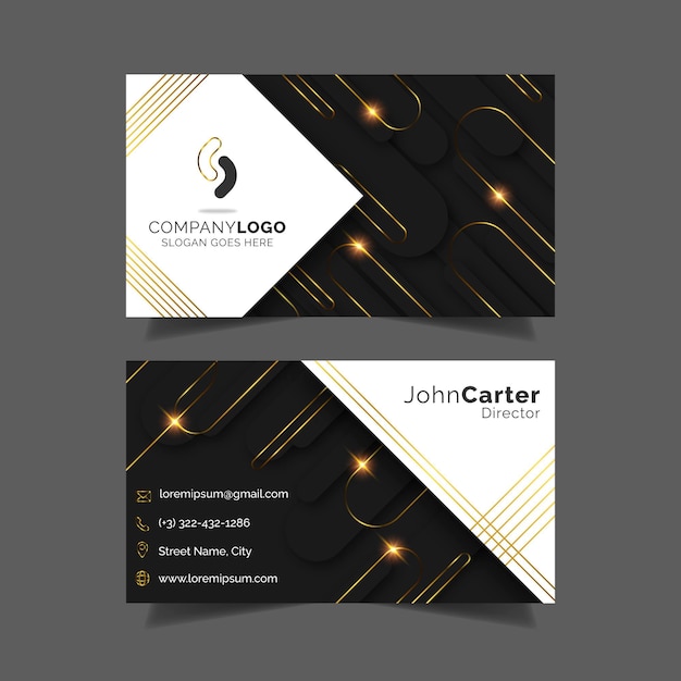 Free Vector gradient golden luxury business card template