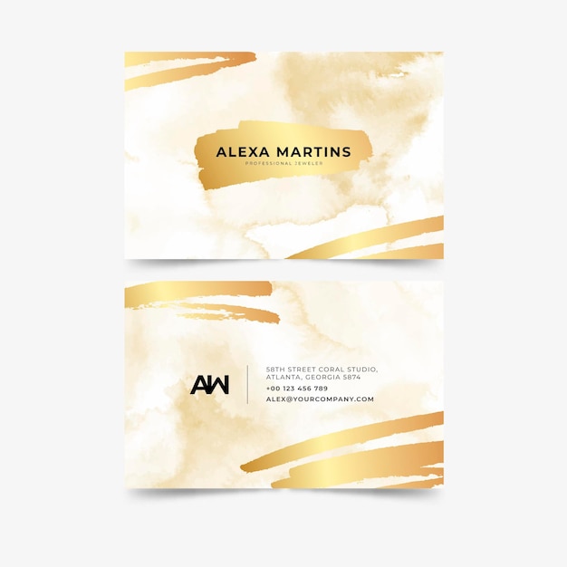 Free Vector gradient golden luxury business card template