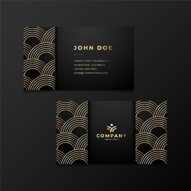 Gradient golden luxury business cards