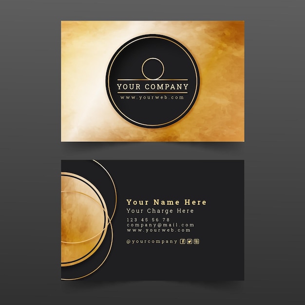 Free vector gradient golden luxury business cards