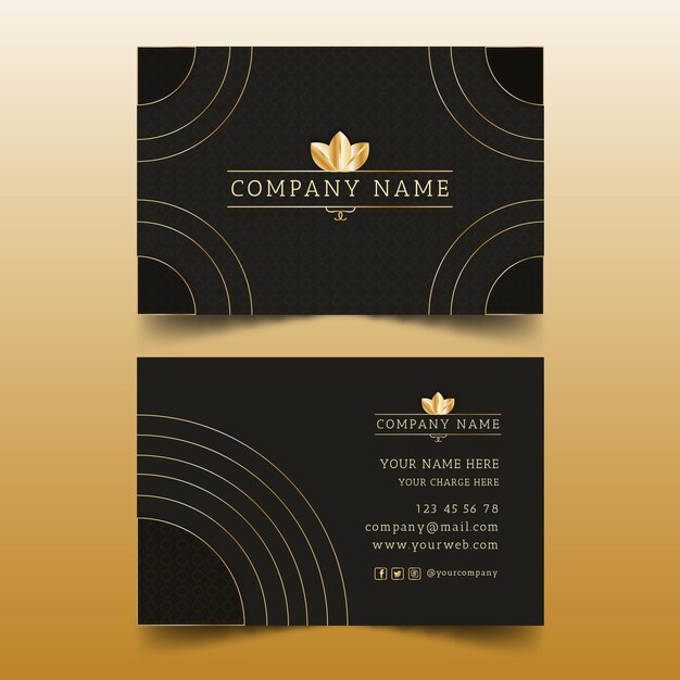 Gradient golden luxury business cards