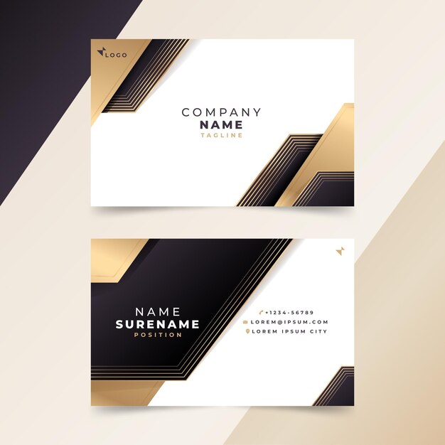 Gradient golden luxury business cards