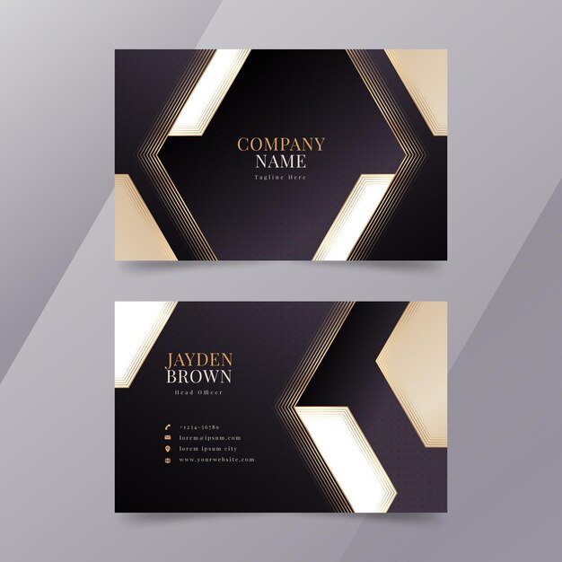 Gradient golden luxury business cards