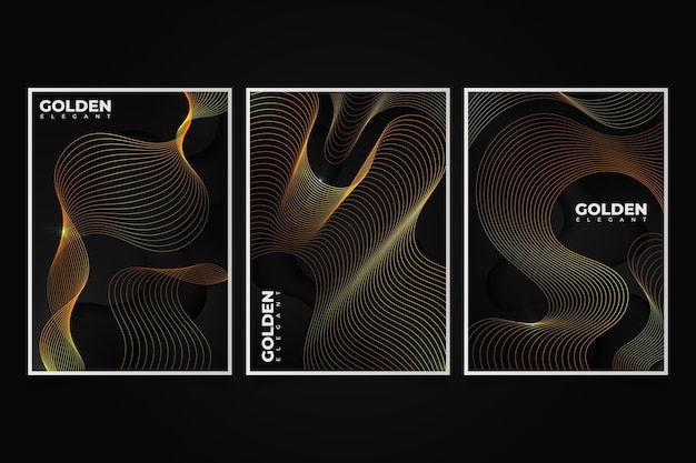 Free Vector gradient golden luxury covers collection