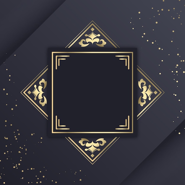 Free vector gradient golden luxury frame template