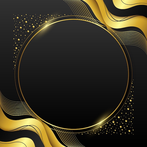 Gradient golden luxury frame template