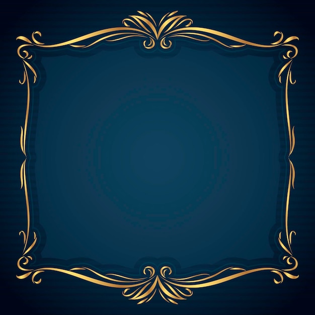 Gradient golden luxury frame template