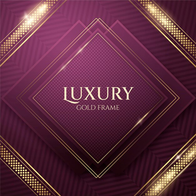 Gradient golden luxury frame template