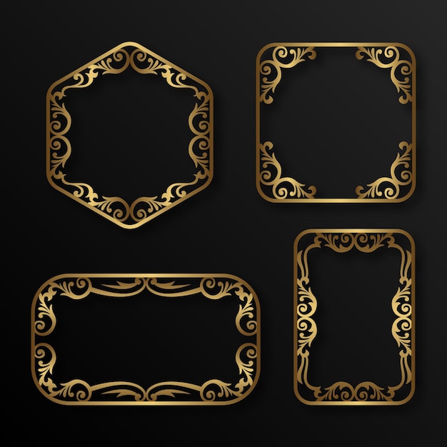 Free Vector gradient golden luxury frames collection