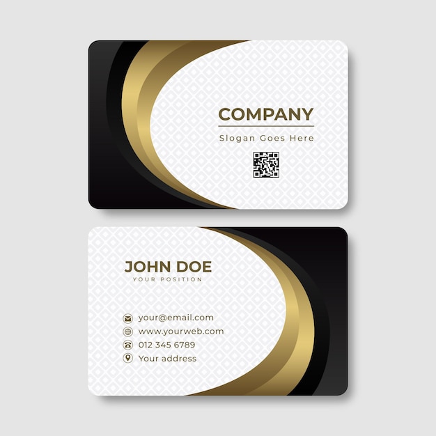 Free Vector gradient golden luxury horizontal business card template