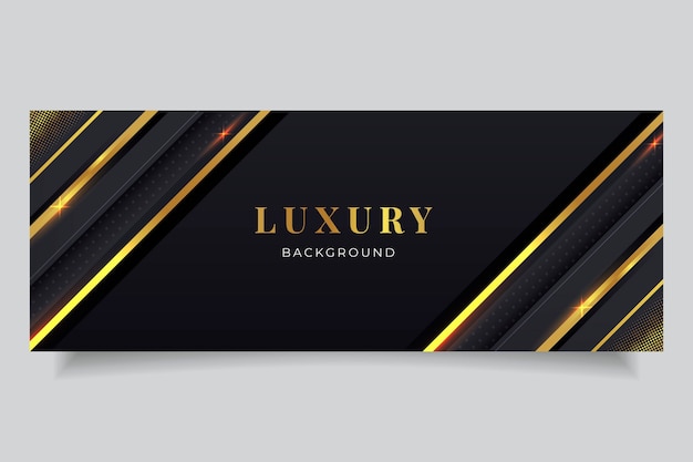 Gradient golden luxury social media cover template