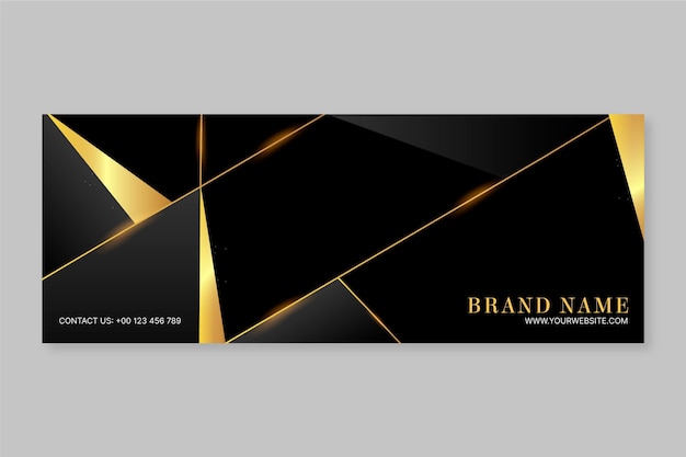 Gradient golden luxury social media cover template