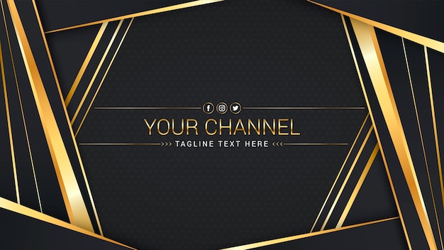 Gradient golden luxury youtube channel art template