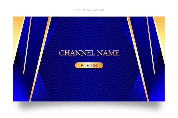 Gradient golden luxury youtube channel art template