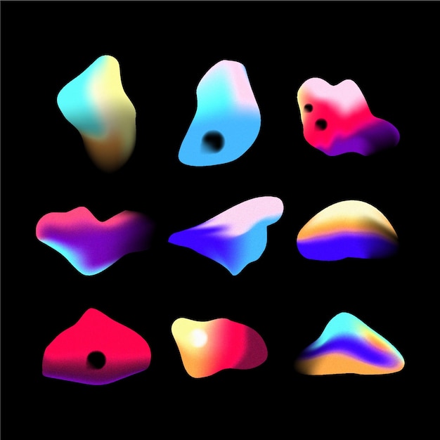 Gradient grainy gradient shapes pack